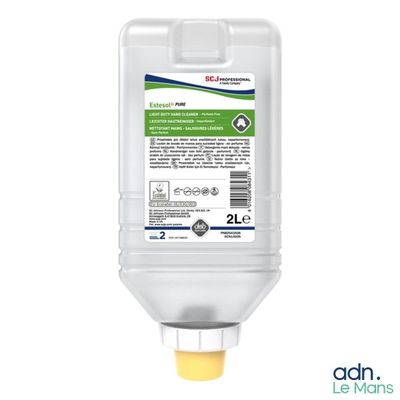 un flacon de gel hydroalcoolique sur fond blanc