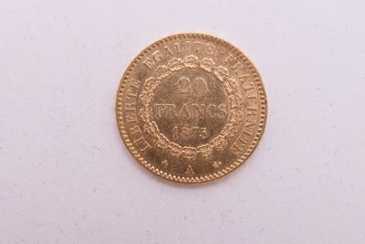 gros plan d'une pièce d'or sur une surface blanche