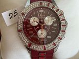 a watch in a box with a price tag on it
