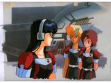 cartoon of a group of people standing in front of a plane