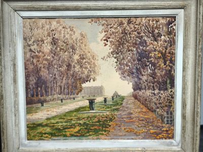 Geo DUCHESNE "Allée de parc au château" HSPapier (39x47) SBG