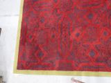 an image of a piece of cloth with a red design on it