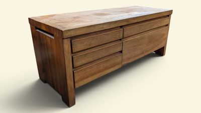 image d'une commode en bois sur fond blanc