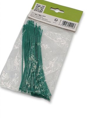 Lot de 100 - JANY - Liens plastifiés - L. 15 cm - Vert - Fix…