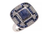 bague art déco en saphir et diamant