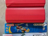 a couple of red boxes sitting on top of each other