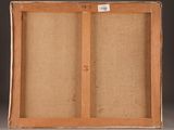 an image of a painting of two open doors with a tag on it