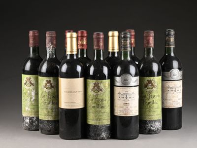 six bouteilles de vin sont alignées sur une table