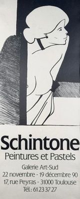 une affiche en noir et blanc représentant une femme regardant par la fenêtre