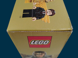 a box with a lego figure on it on a blue background
