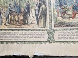 two pages of a book with pictures of people in the woods