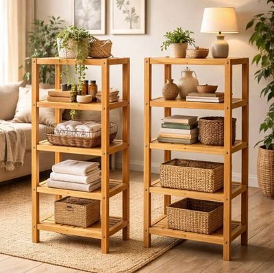 Lot de 2 étagères bois hauteur 1 M.