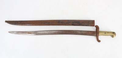 pair of two old swords on a white background with a ruler