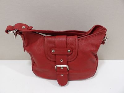 RENE LEZARD - Sac en cuir grainé rouge - Occasion bon état