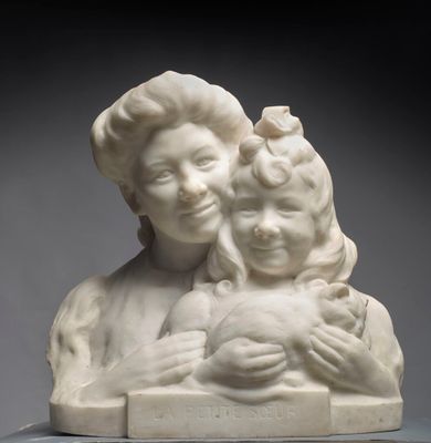 Emile DERRÉ (1867-1938) "La petite soeur" - Photo 1