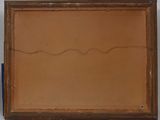 an old picture of a picture frame with a picture of a wave coming out of it