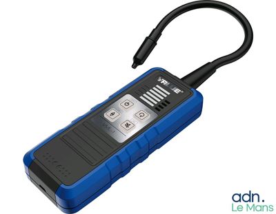 an image of a blue and black device with a hook on it