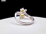 sterling silver ring with citrine and diamond accents