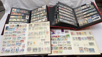a lot of stamps on the pages of a book