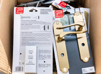 a box with a bunch of items inside of it