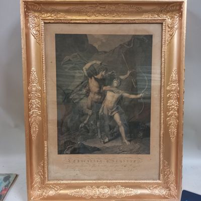 une vieille photo représentant un tableau où figurent un homme et une femme
