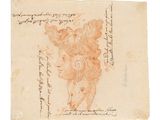un dessin représentant la tête d'une femme sur une feuille de papier