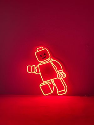 Enseigne lumineuse Lego rouge