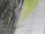 an image of a painting of a tree with a bird perched on it