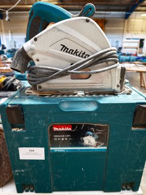 a blue box with a circular saw on top of it