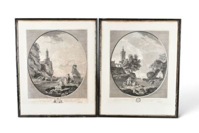 two framed prints of a landscape with a castle in the background