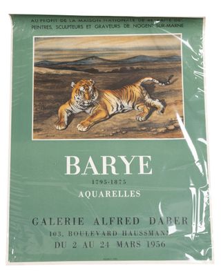 Affiche d'exposition : Barye aquarelles à la galerie Alfred …