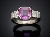 a pink tourmaline and diamond ring