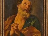un tableau représentant un vieil homme barbu vêtu d'une robe verte