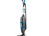 a vacuum cleaner with a blue handle and a black handle