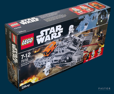 une boîte contenant des sets Lego Star Wars sur fond bleu
