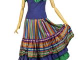 an image of a mannequin wearing a multicolored dress
