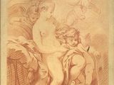 un dessin représentant une femme nue assise sur un canapé à côté d'un homme