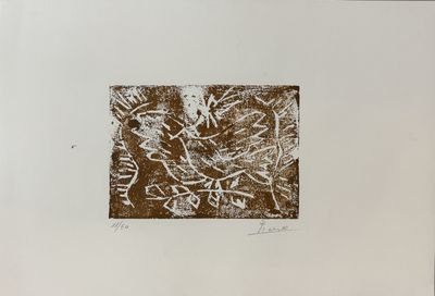 an image of a brown and white drawing on a white paper