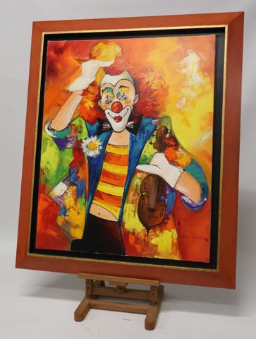 Christof MONNIN (1968) « Tombe le masque ». Huile sur toile. Sign...
