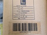 a brown box with a bar code on it