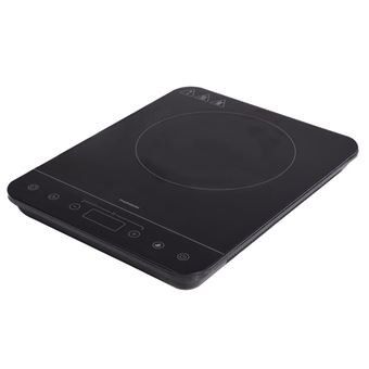 une image représentant une plaque à induction noire sur fond blanc