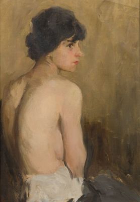 une image d'un tableau représentant une femme assise sur une chaise