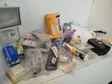 a lot of items on the counter in the room