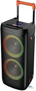 une image représentant une enceinte portable surmontée de deux haut-parleurs