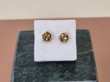 a close up of a pair of earrings sitting on top of a box