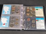 a binder with a lot of coins inside of it