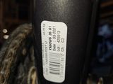 a close up of a motorcycle tire with a sticker on it