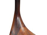 an image of a table lamp with a burlock shade on it