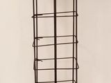 an image of a tall metal rack with a wooden top