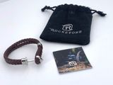 rockstone leather bracelet with silver plated clasp
